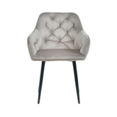 Pachet 3+1 Scaun tip fotoliu living/dining, gri, tapiserie catifea, cadru metalic, fix, 62x58x82, Velvet